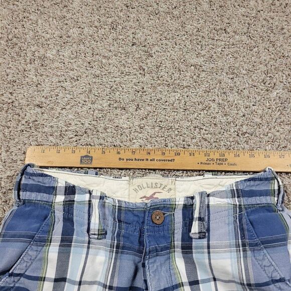Hollister Cargo Shorts Mens 32 Blue Button Fly Skater Preppy Utility - Picture 3 of 8